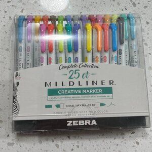 Zebra 25 Ct Double Tip Creative Markers - NIB - MSRP $30